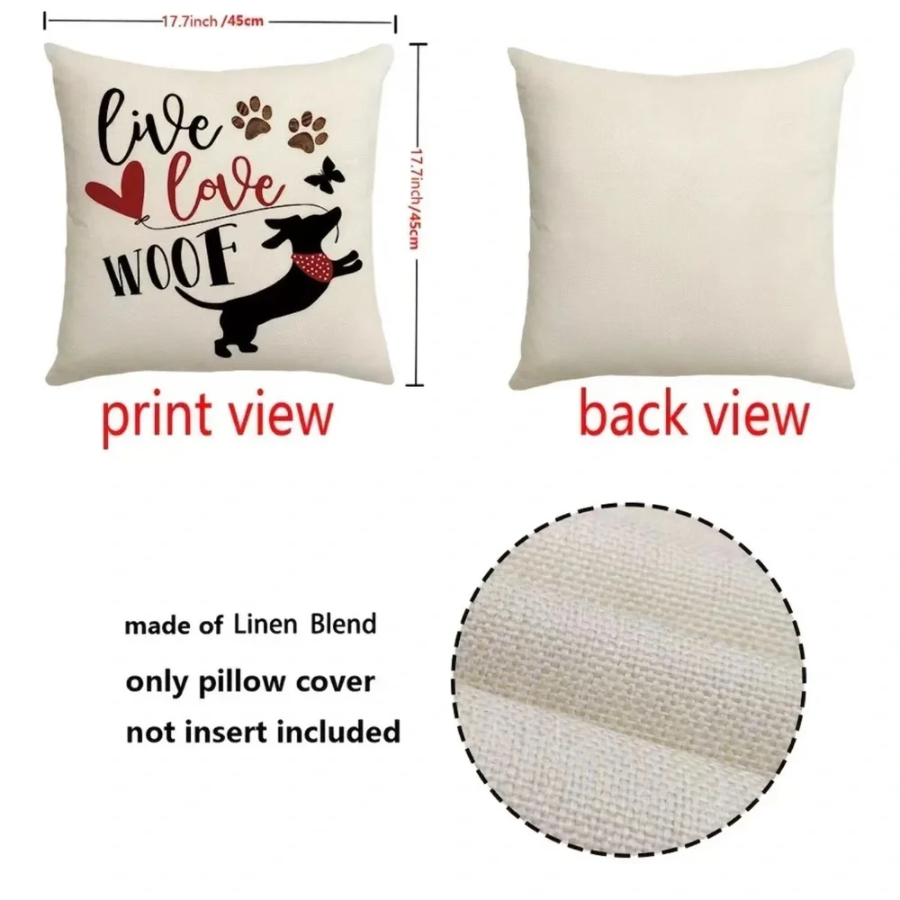 4pcs Christmas Dog Throw Pillows, inserts NOT included- 17.7x17.7 Inch B1 - Picture 3 of 3